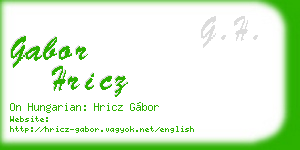 gabor hricz business card